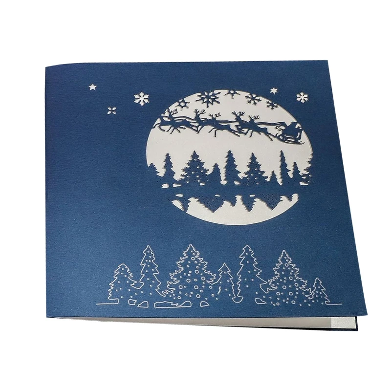 Индивидуальная печать Рождественская елка зима новый год 3D Бумажная поздравительная открытка набор