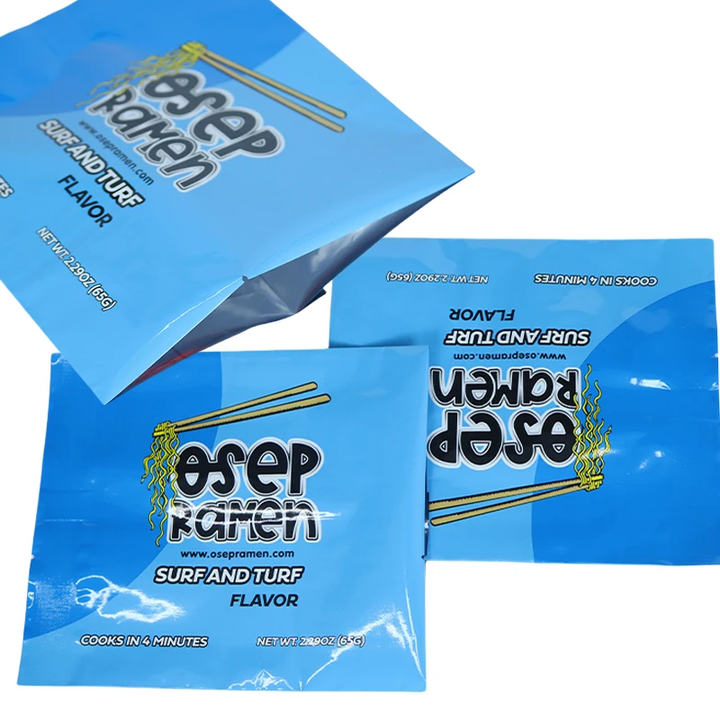 Food Grade Custom Printed Heat Sealing Side Gusset Bag Spaghetti Pasta Packing Pouch Instant Noodle Packaging Plastic Bag