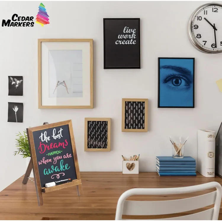 
Hot quality rustic natural rectangle brown small household blackboard breakfast chalkboard 