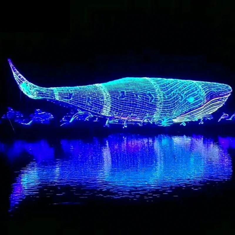 Festival Street Whale Motif Lights LED Decorations New Year Christmas Shark Decorative Lightings Waterproof Holiday Outdoors