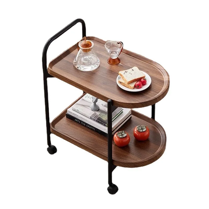 Movable trolley with wheels home sofa side table side cabinet coffee table metal simple bedroom furniture bedside shelves