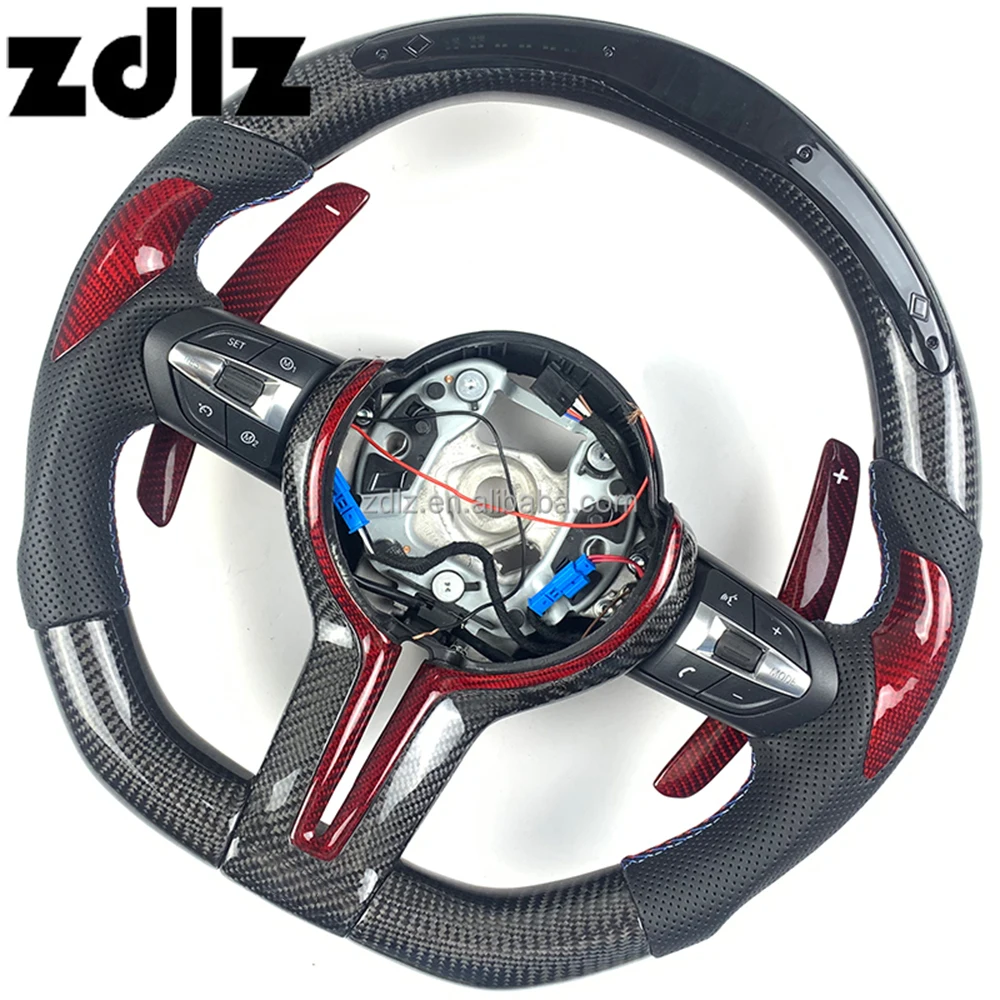 Custom LED Carbon Fiber Steering Wheel with Shift paddles For BMW M1 M2 M3 M4 M5 F10 F82 F30 F32 Steering Wheel