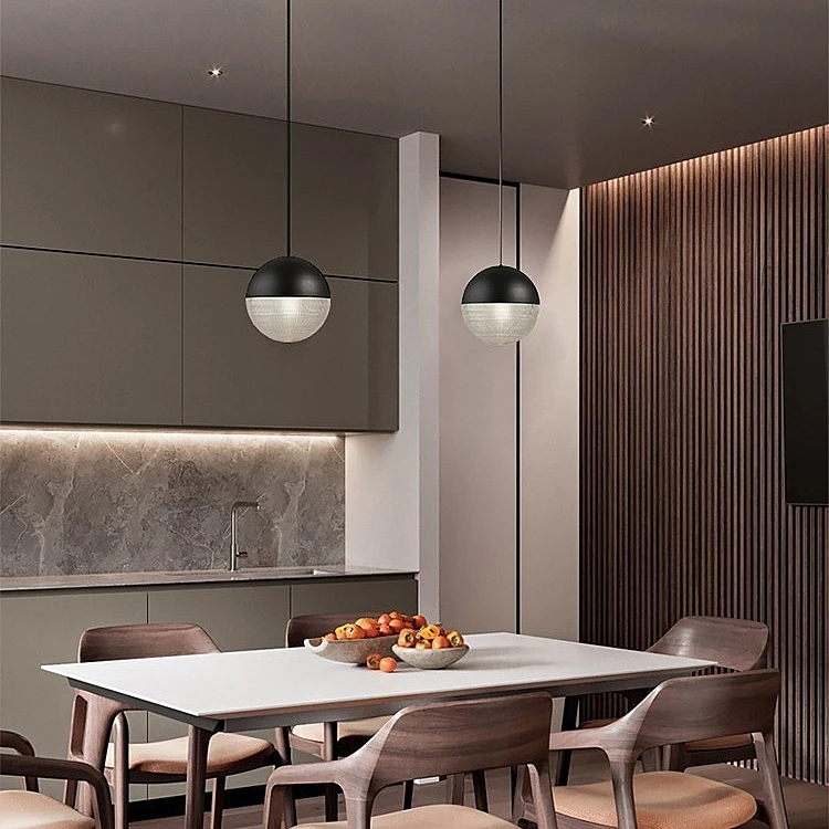 Nordic Bedside Hanging Light Ball Shape Pendant Lamp Glass Lighting For Dining Table