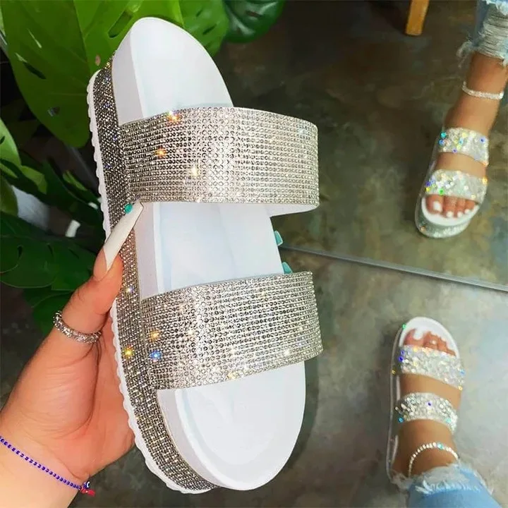 Flat Slides Shoes Summer Flats Sandals New Model Nonslip Fashionable Trendy for Women and Ladies PU