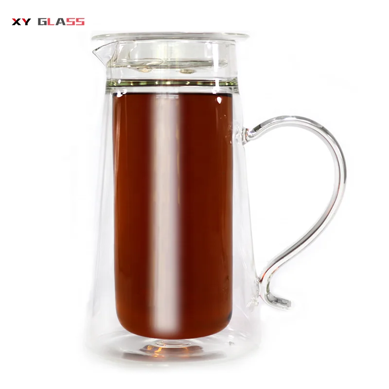 Новое поступление термостойкий двойной настенный стеклянный графин ручной работы с