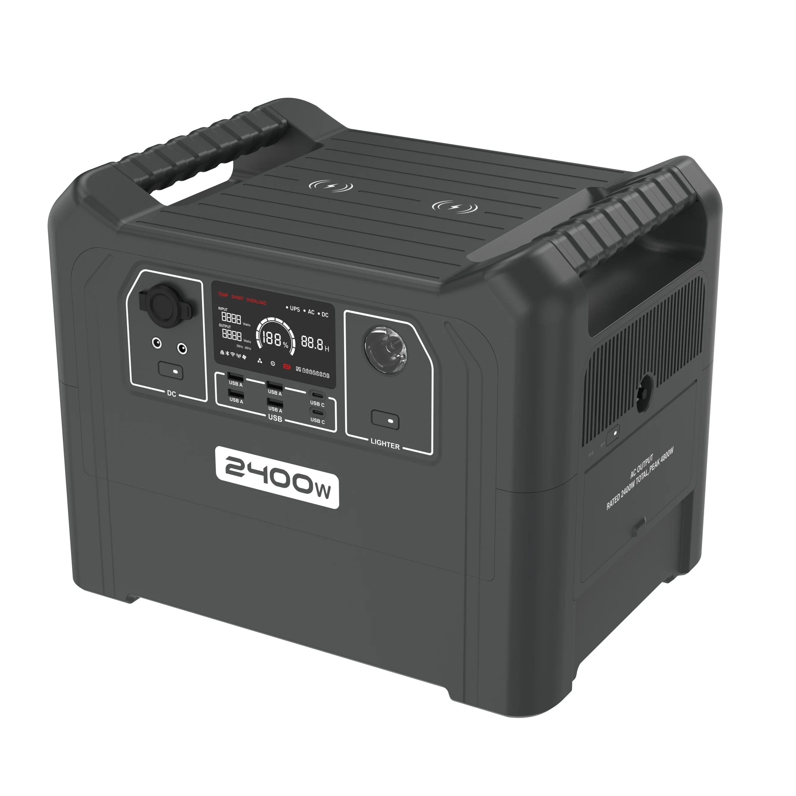 Customized 110V 2400W LiFePO4 APP Control Solar Multifunctional Portable Power Station for Outdoor Camping Power Supply