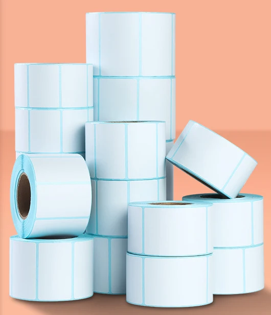 Thermal label sticker Supermarket price Blank barcode label direct print waterproof printing material adhesive