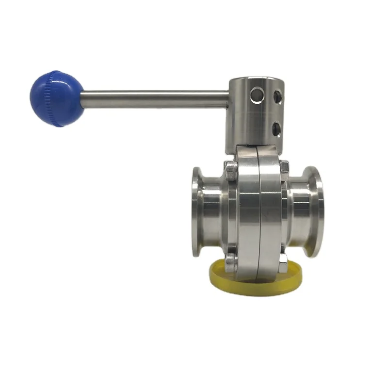 China Sanitary clamped butterfly valve,  DN80 DN100 DN125 DN150 ,  stainless steel 304/316  butterfly valve