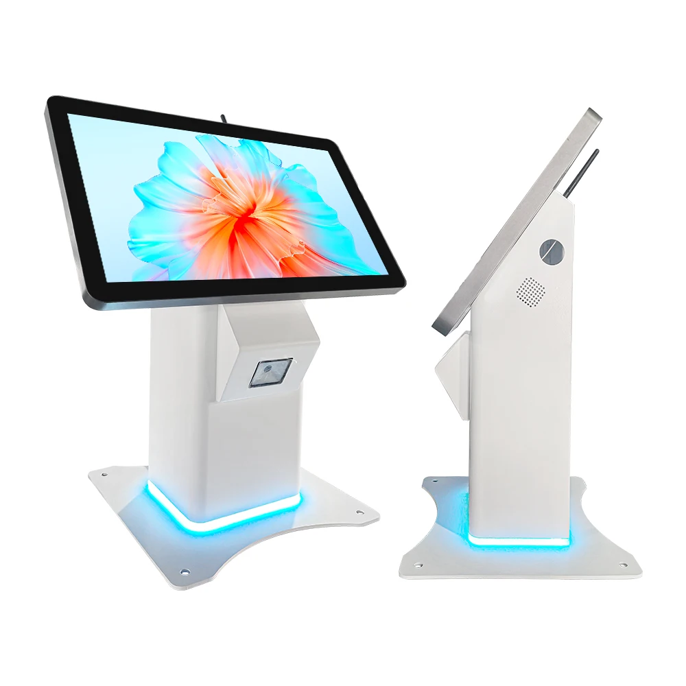 Restaurant Self Ordering Payment Kiosks With 80 mm Printer QR Scanner Tabletop Kiosk Touchscreen POS Holder Self Checkout Kiosk