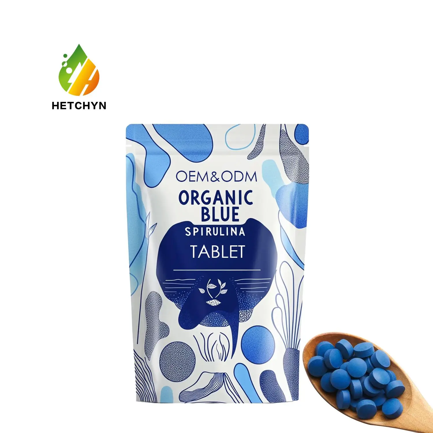 Blue Premium Spirulina Capsules Phycocyanin Healthcare Supplement Vitamins Extract Softgel Spirulina Tablet Organic