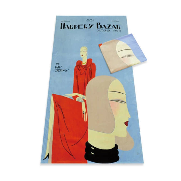 100% cotton velour rectangle Custom printed beach towel