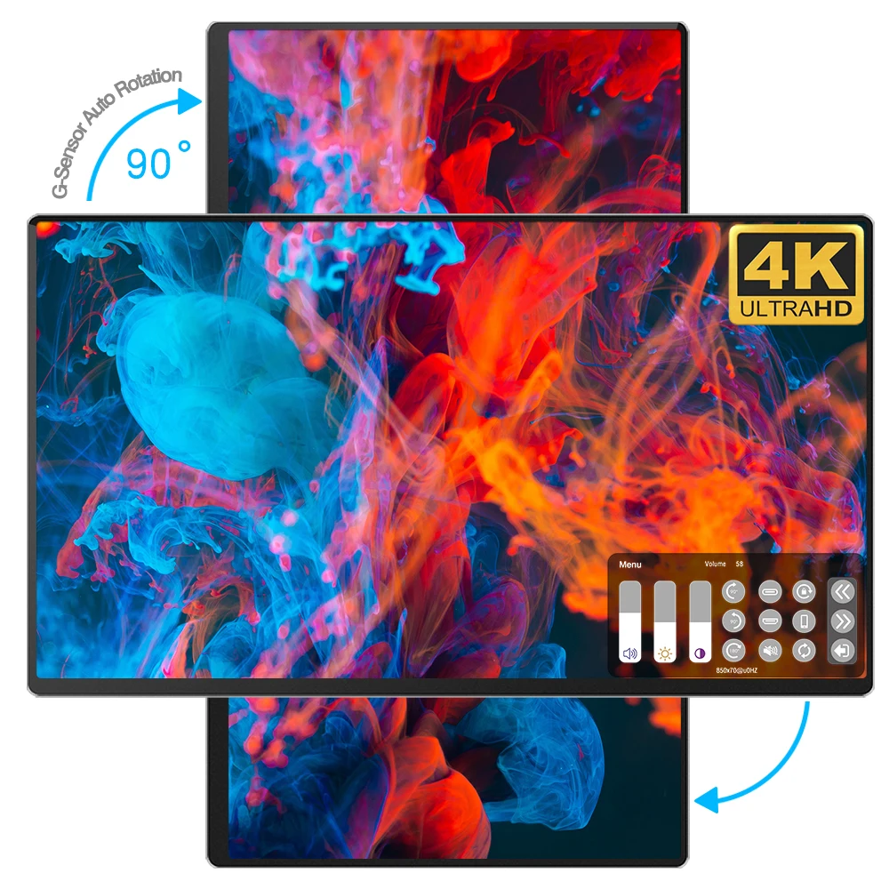 Sibolan автоматически вращающийся светодиодный экран ips интерактивный сенсорный портативный монитор type-c 4k 15 6 дюймов для ноутбука смартфона ПК