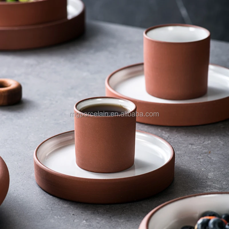 The themed restaurant casual ceramic drinkware stoneware coffee cup and saucer tea cup set