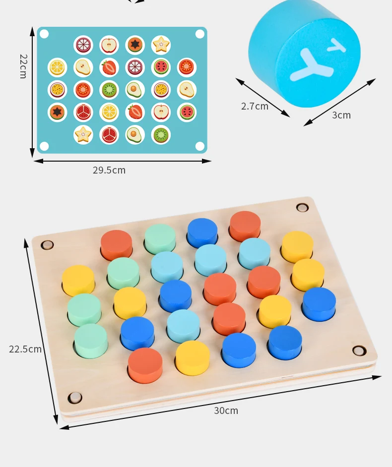 Wholesale  Concentration Training Wooden Parent-child Interactive Table Game Toy Memory training game chess  For kids unisex