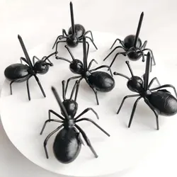 12Pcs/Set Creative Party Ants Toothpicks Industrious Ants Cake Dessert Tableware Dinner Fruit Food Picks Fork Cupcake Party Deco