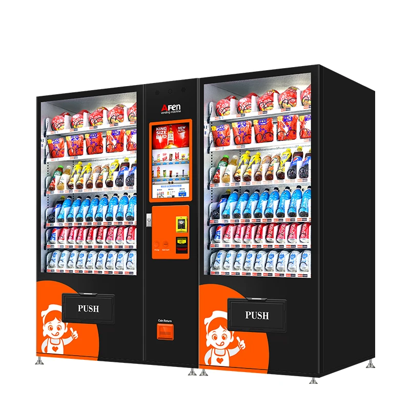 Afen Large Capacity Double Cabinet Vending Machine Automatic Combo Snack Vending Machine