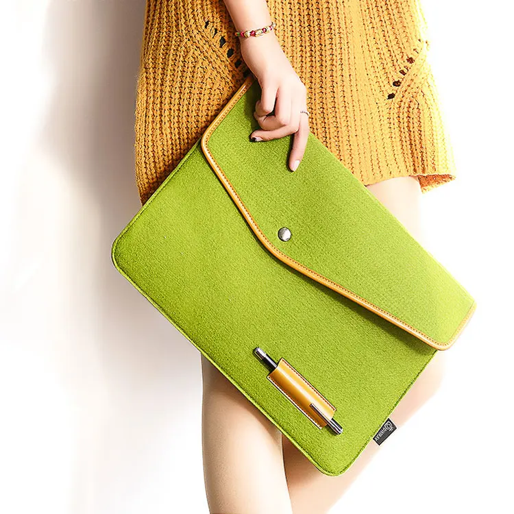 Фетровая сумка для ноутбука и кожаный чехол, сумка для компьютера под заказ, Роскошные Защитные Сумки для хранения ноутбука