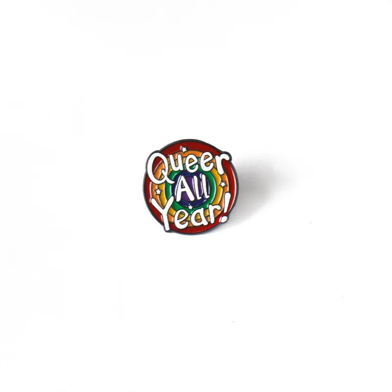 Custom Creative new SAFE Rainbow Brooch English letters double snake style brooch all badge accessories Metal lapel pin For Gift