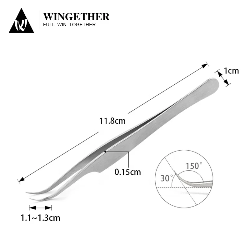 Amazon Best Selling 30 Degree Tip Stainless Steel Lash Tools Wholesale Eyelash Tweezers Custom Logo Eyelash Tweezers Steel