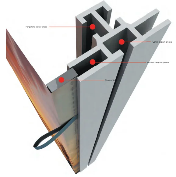 aluminium fabric exhibit frame for booth LT-W2600