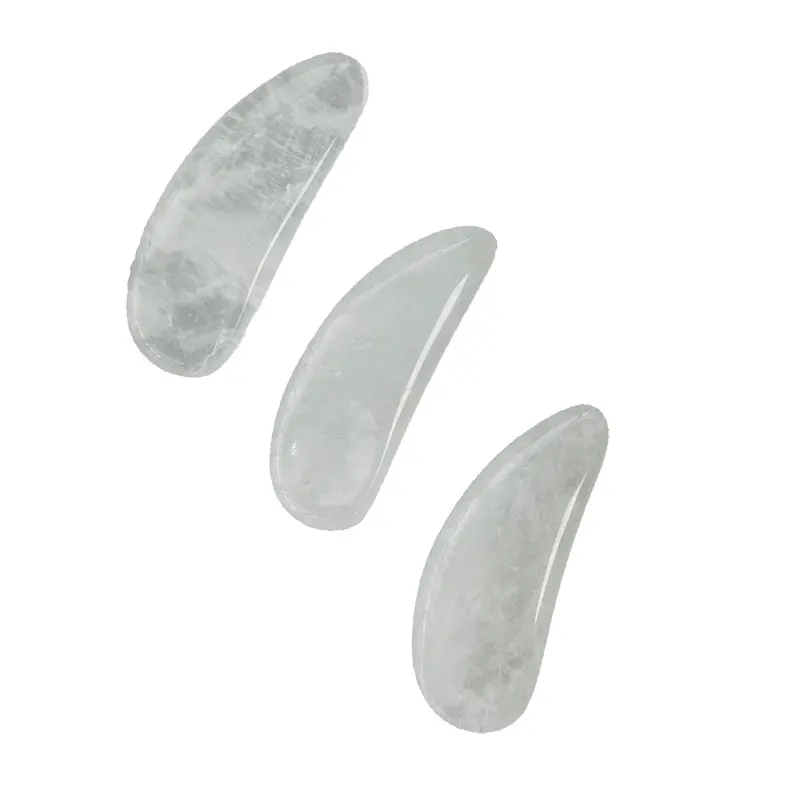 new eco friendly Clear quartz crystal facial jar makeup spoon custom cosmetic spatula