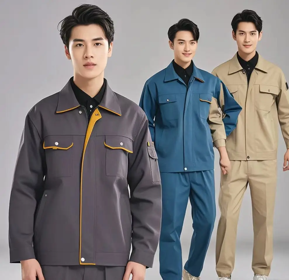 New Style CVC Anti-Static Workwear Suit with Yellow Orange Green Reflective tape