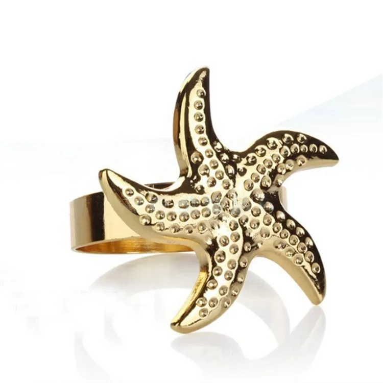 Factory Customized Starfish Napkin Rings Wedding Dining Star Napkin Rings