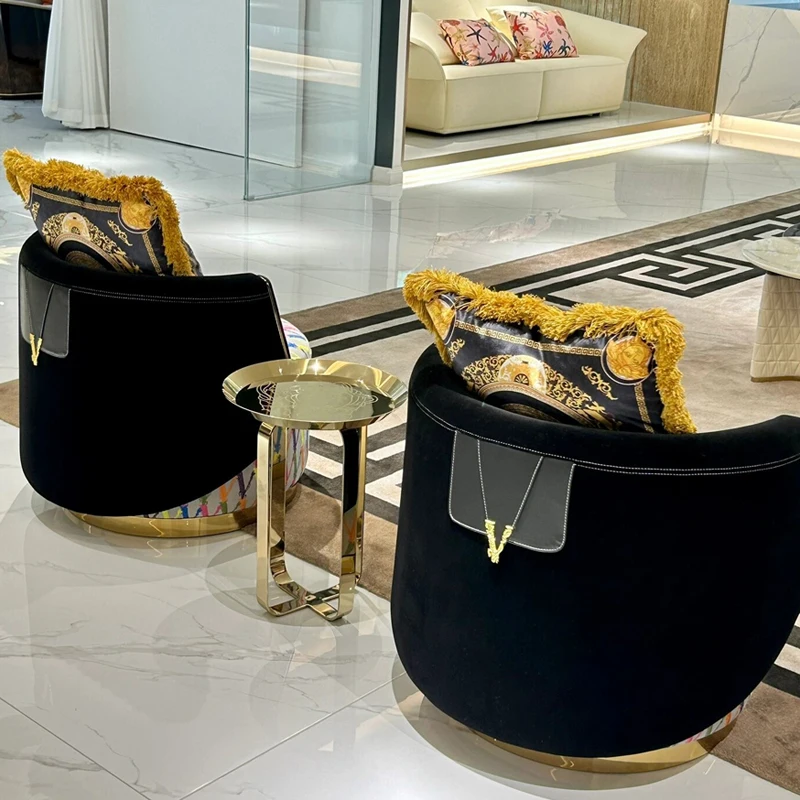 Furnistyle Italian Design Luxury Armchair For Living Room Furniture With Solid Wood Frame Modern Comfortable Chairs Sofa Set