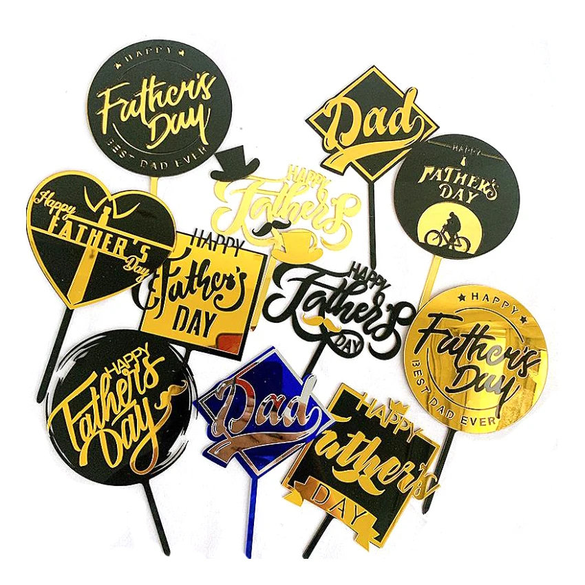 Лидер продаж с фабрики, подарок на день отца на заказ, акриловый Топпер для торта, лучшие аксессуары для украшения тортов