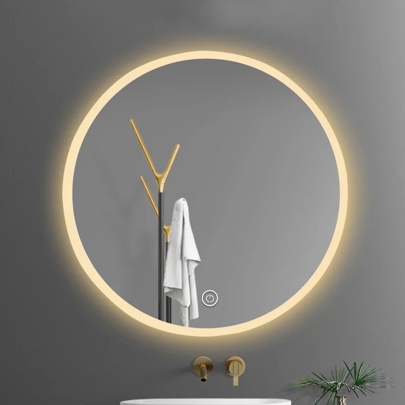 Modern Home Frameless Round Backlit Led Lighted Bathroom Mirror Decorative Bath Wall Mirror