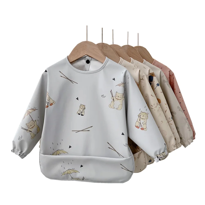 Factory wholesale customized Long sleeve baby bib waterproof best selling products 2023 in usa amazon smock bib Apron