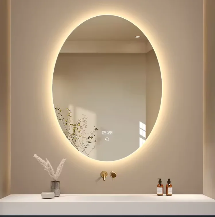 Samiyah Illuminated Oval Touch Screen Switch Vanity Waterproof Light Up Smart Led Bathroom Mirrors backlit wall Mounted
