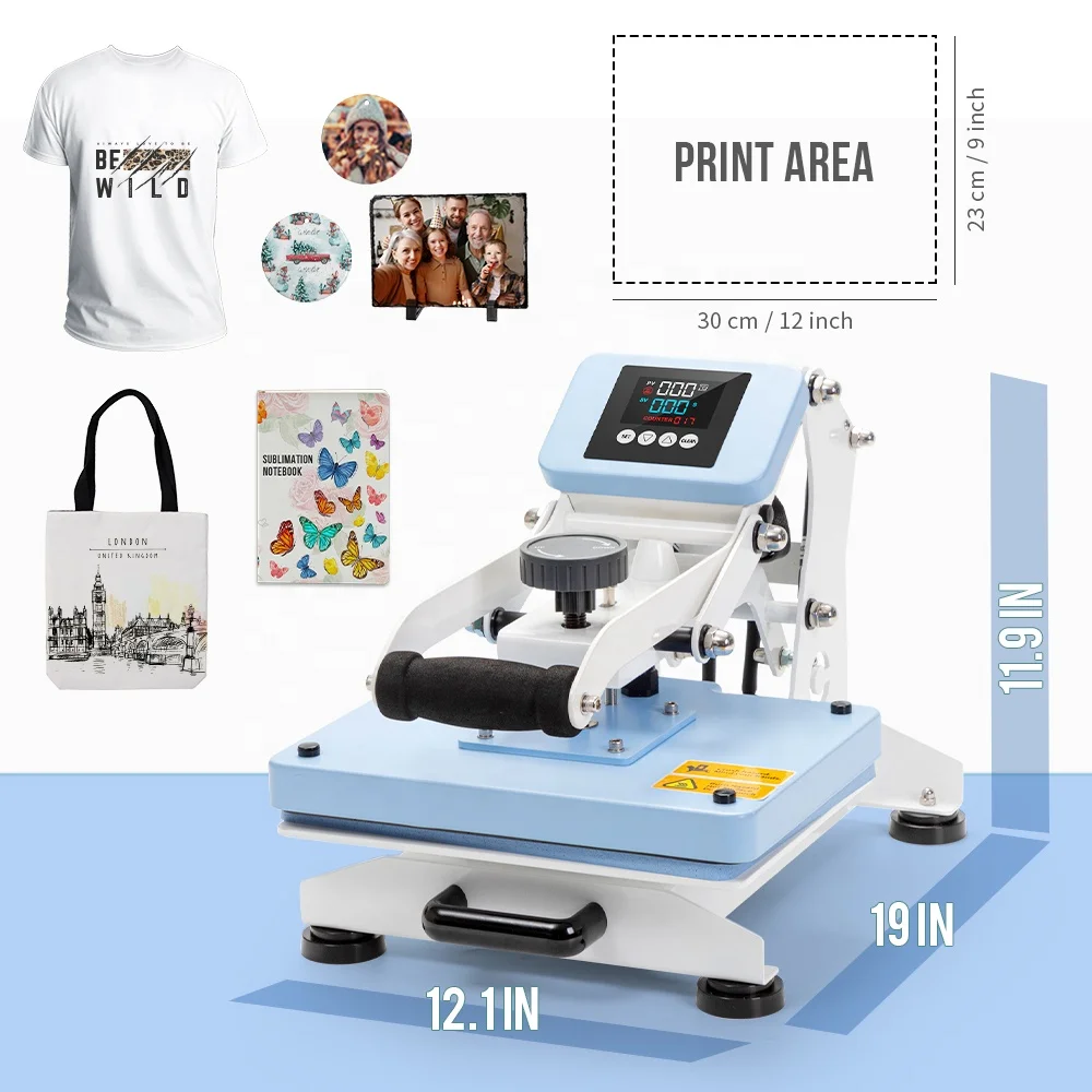 PYD Life New Product 2024 Large Format Printing Heat Press Machines For T-Shirt Clothes 23*30 Cm Flat Heat Press