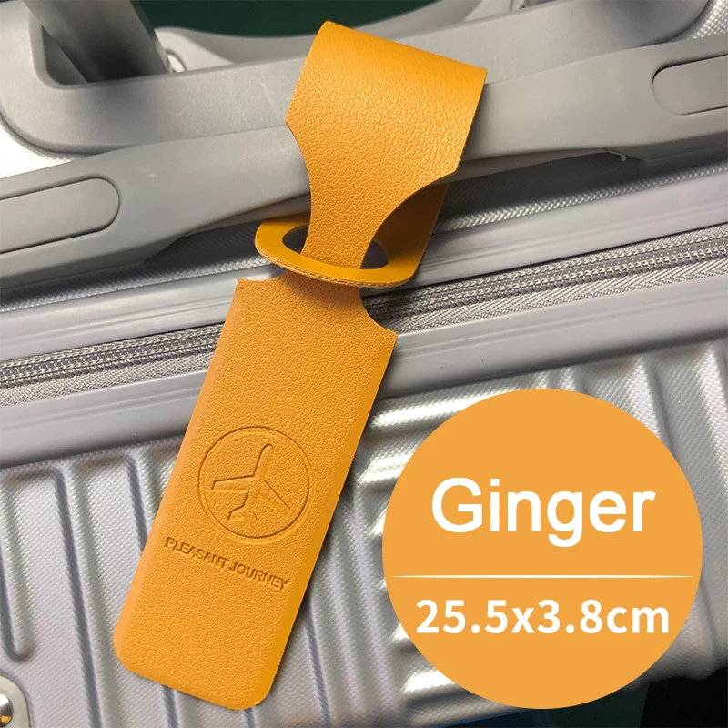 Factory Creative Design Strip Hanging Luggage Tag PU leather travel baggage bag suitcase luggage tags