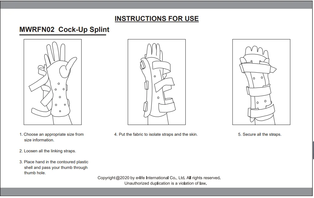 E-Life E-WR121 Wholesale popular Adjustable Wrist Stabilizer with Detachable Metal Splint Carpal Tunnel Wrist Brace