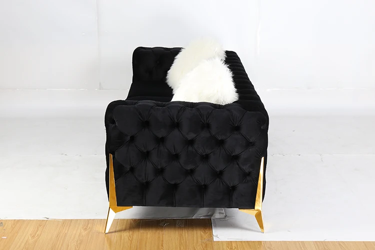 Hot Sale Living Room Funiture Modern Black And White Stainless Steel Frame Sofa