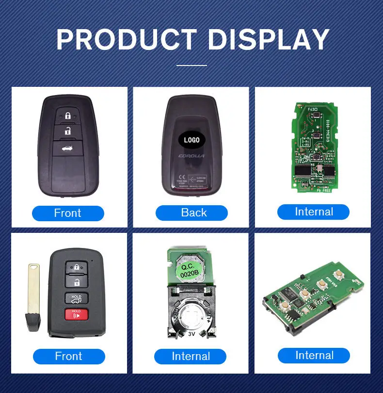 BT2EW COROLLA 3 Buttons Smart Remote for TOYOTA Car Key Part 61E3446-0010