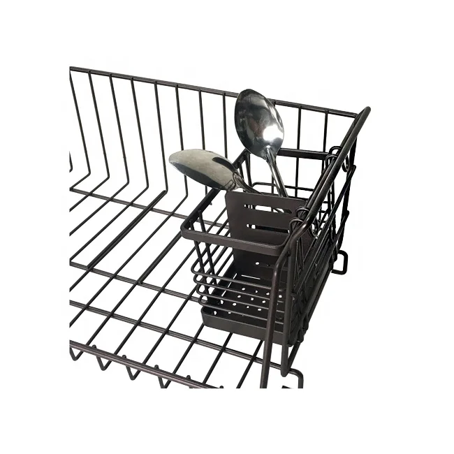 Hanging Metal Mesh Utensil Drying Rack Draining Basket for Chopsticks Spoon Fork Knife Holder