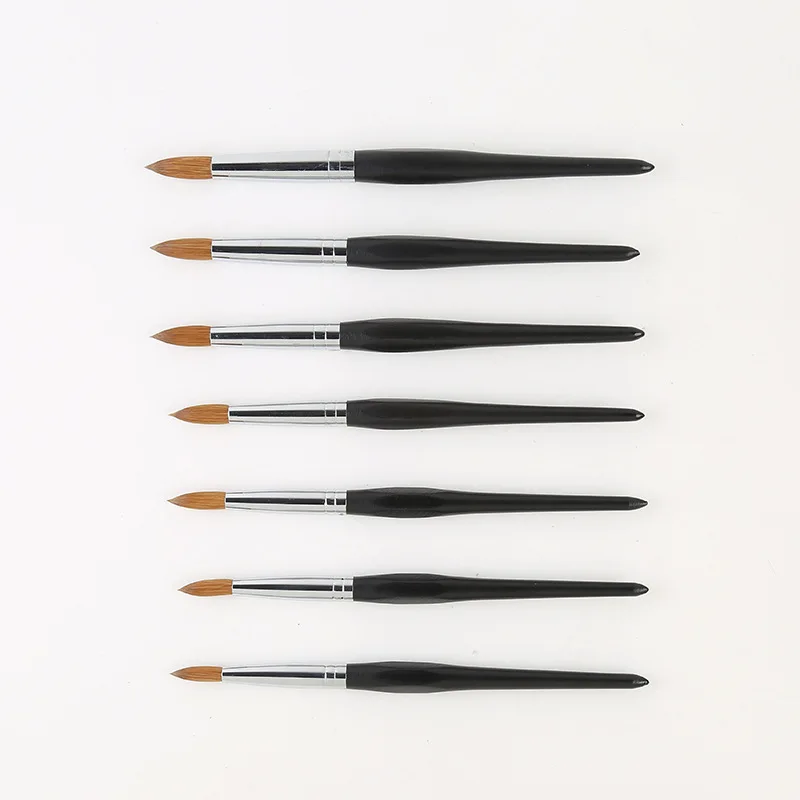 Manicure Supplies Nail Art Brush Round 100% Kolinsky Sable Acrylic Nails Brush with Wood Handle