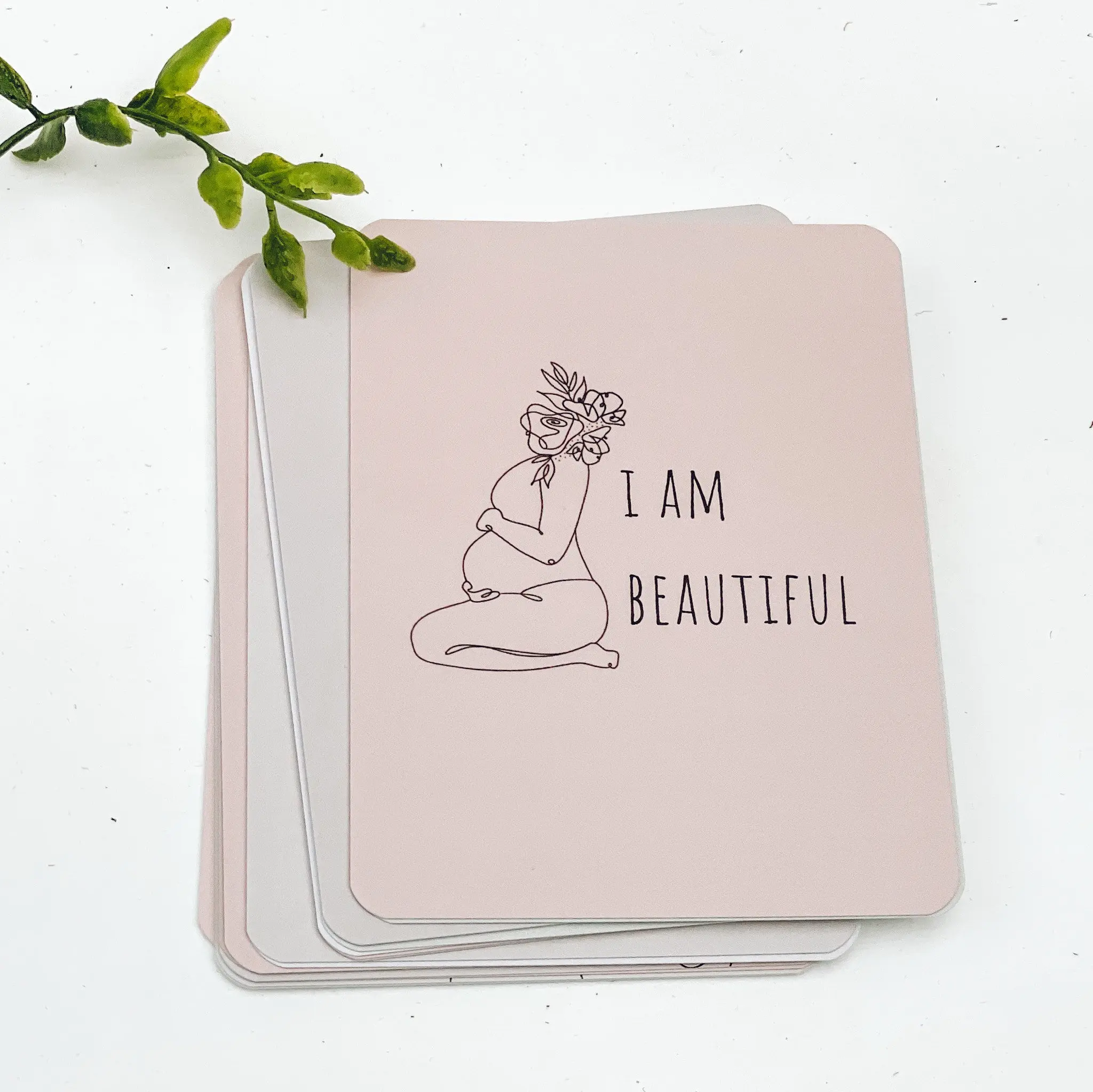 Custom Recycled Paper New Moms Pregnancy and Birth Affirmation Card Deck