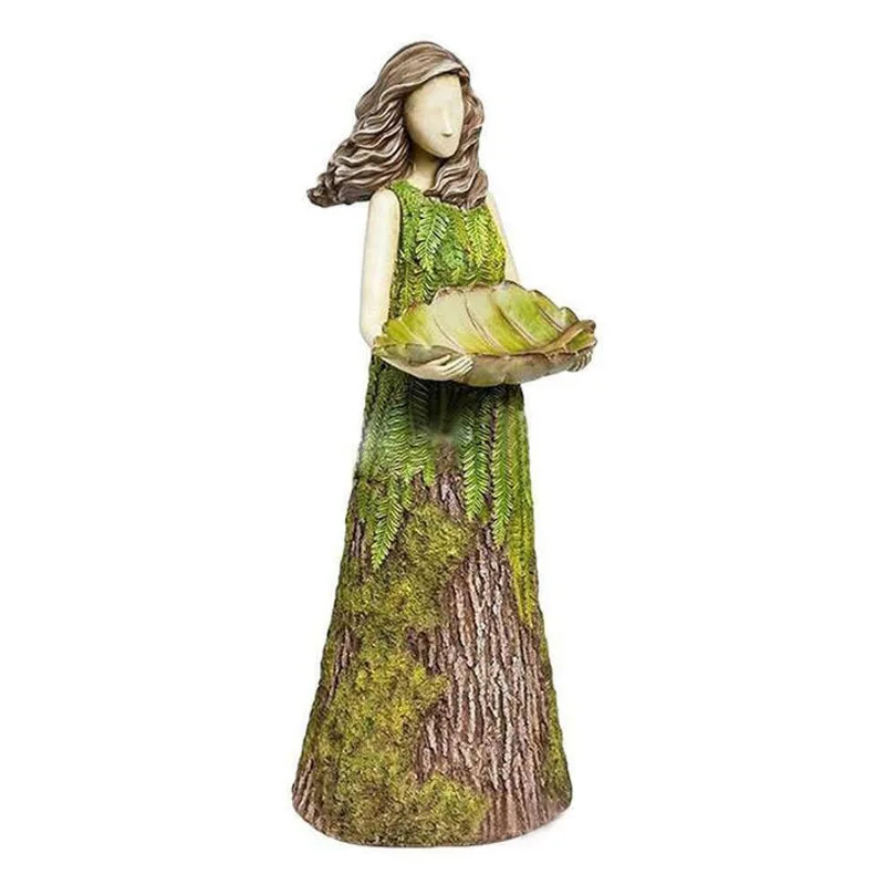 Resin Crafts Outdoor Garden Statue Courtyard Lawn Decoration Resin Decoration Fairy Tales Forest Girl Bird Feeder