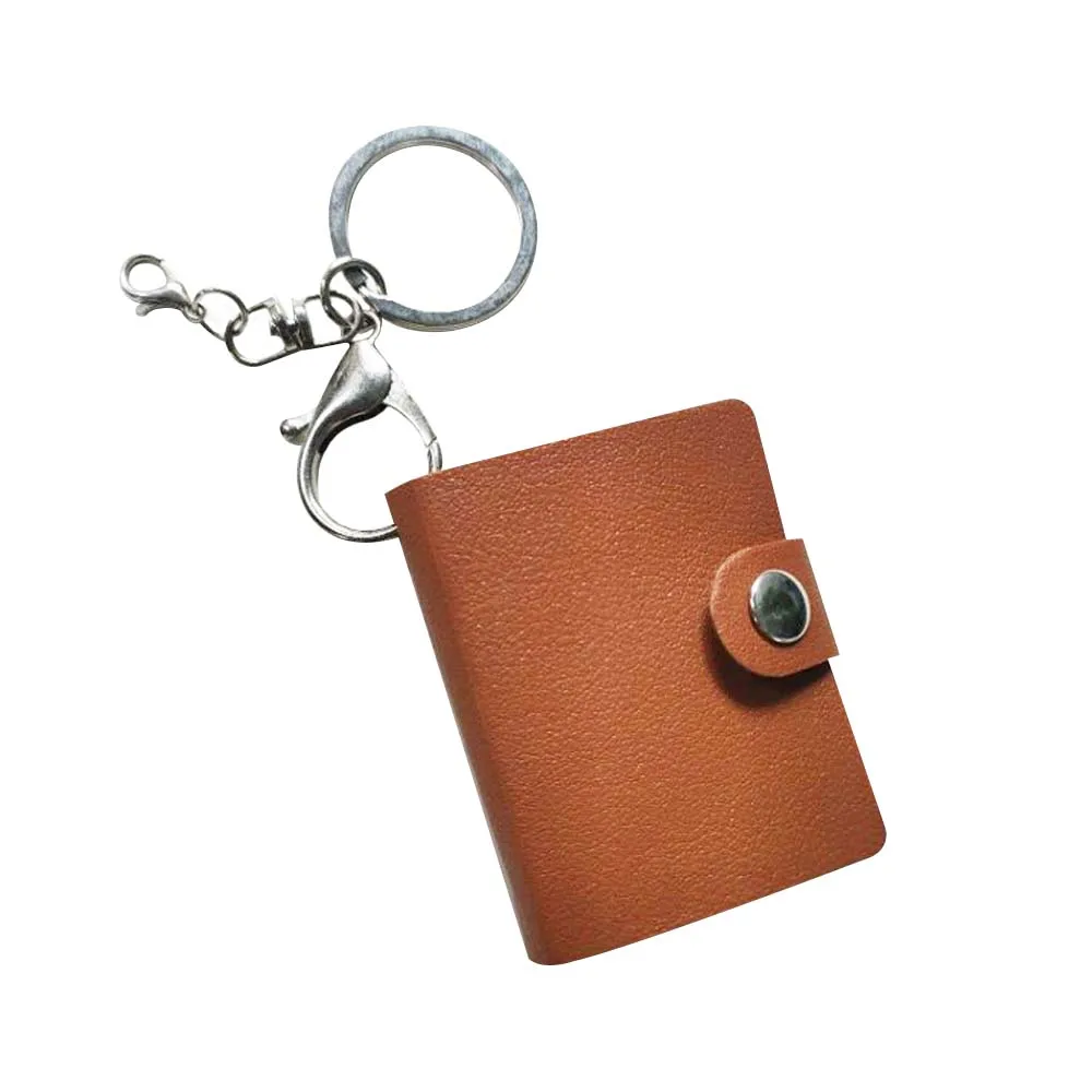 New Custom Blank Sublimation Mini Photo Album Keychain PU and PVC Inner Page Keyring Picture Frame keyring Metal  Keychains