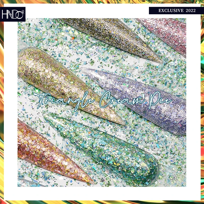 HNDO 2024 Nail art  Acrylic Powder for dipping 3 in 1 Sequin Acrylic Paint Powder Decorative Glitter Powder Nail Polish OEM