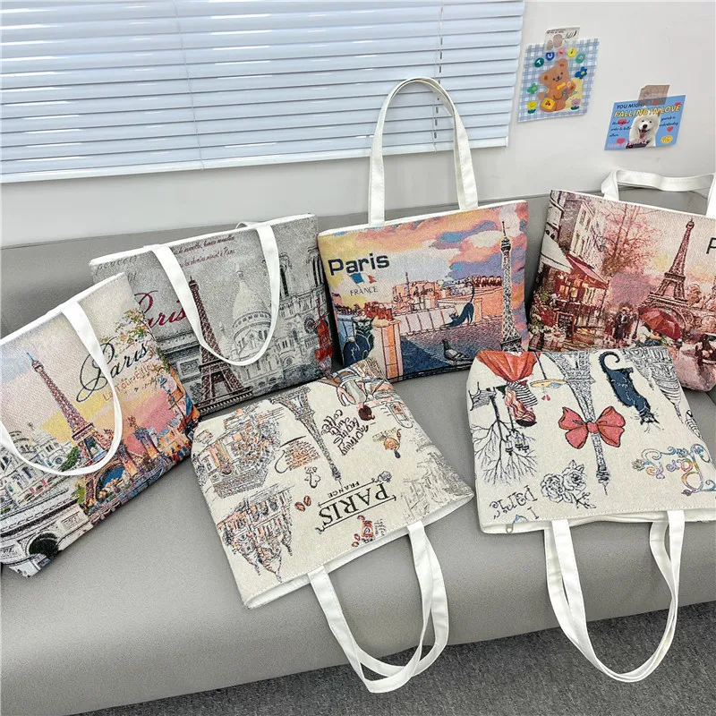 RU Custom Woven Shopping Bag  Packing Tote Bag With Sides and Bottom