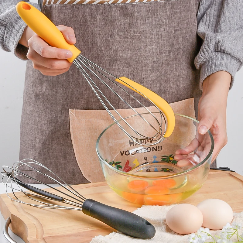 
#304 large whisks with ABS handle and silicone scraper function 