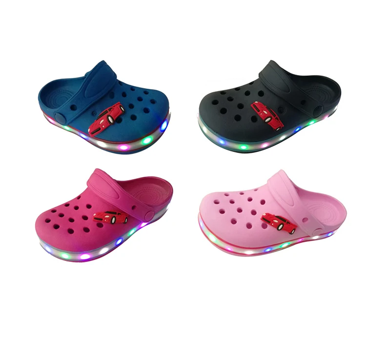 
comfortable fashion new style led light eva non slip clogs for child 