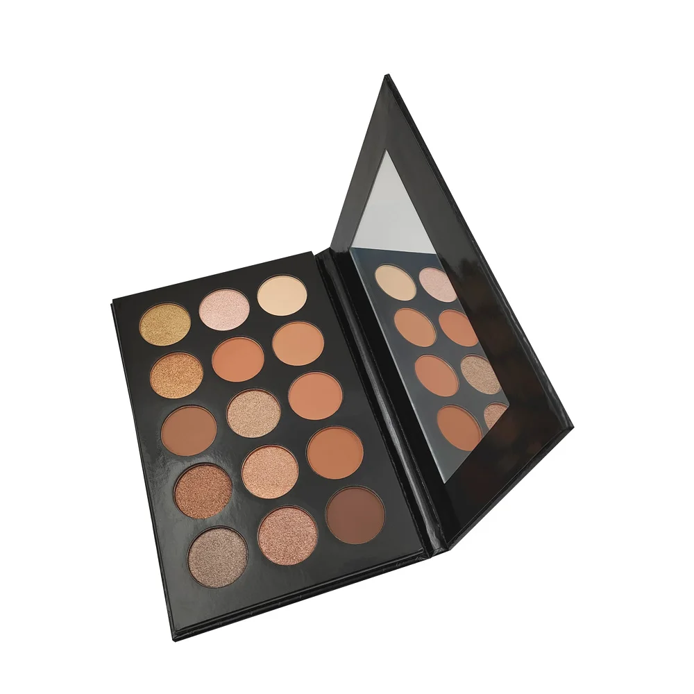 15 Colors Private Label Cosmetics No Brand Makeup Custom Eyeshadow Palette High Pigment Vegan Eye shadow
