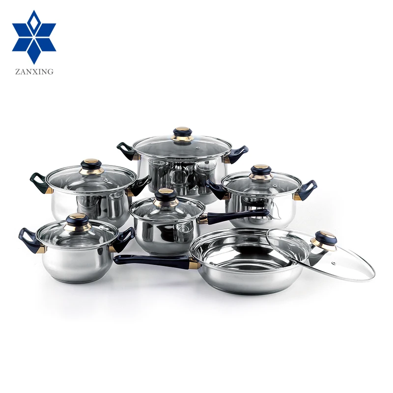 Hot Sale 12 Piece Cooking Pots Sets Support Custom Cookware Sets Household Kitchen Pan And Pot Set