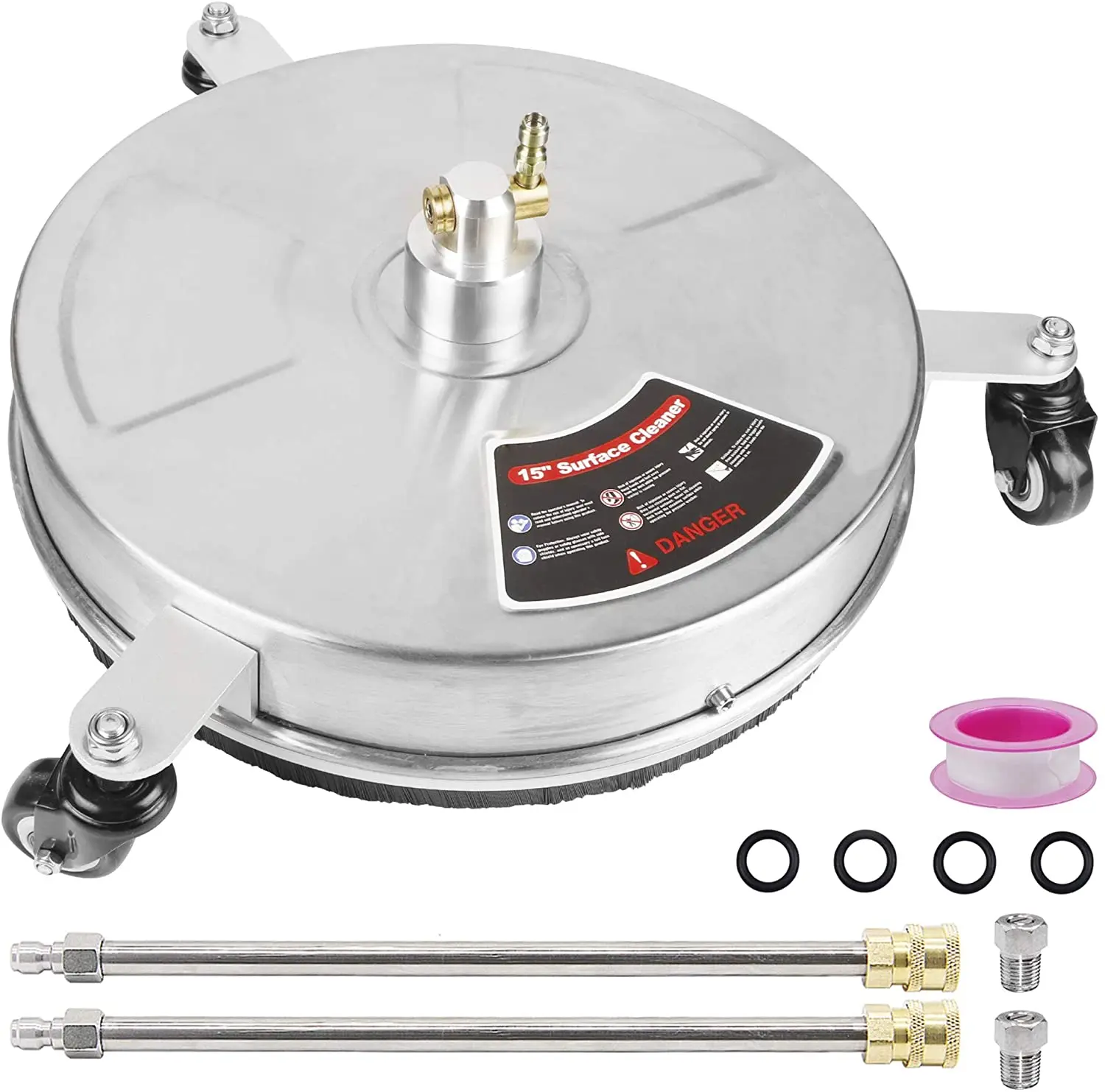 15 дюймов Мойка под давлением, очиститель поверхности из нержавеющей стали с колесами 4000 PSI 8 GPM