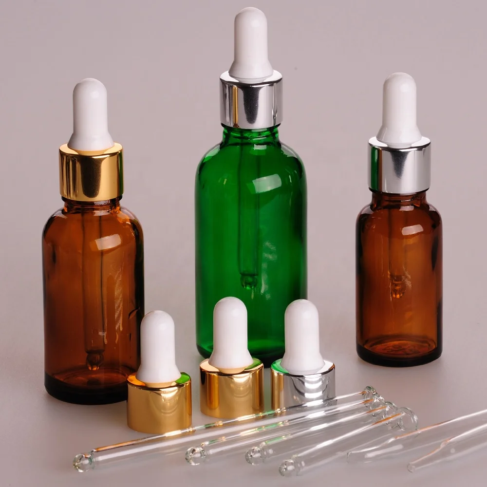 18mm 20mm Aluminium Dropper with Glass Pipette for Boston Round Bottles